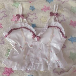 coquette floral lace tank top